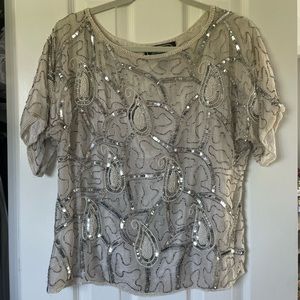 Sale Item - Fully Beaded Silk Blouse - Size M